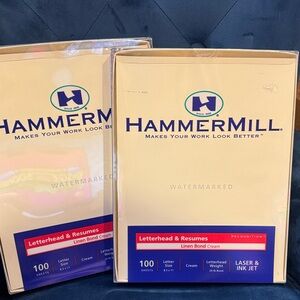 Hammermill watermarked linen bond cream paper